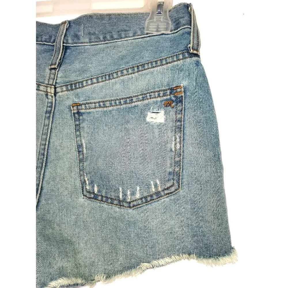 Madewell Women's The Perfect Jean High Rise Distressed Shorts Light Wash  Sz 2 - Picture 10 of 11